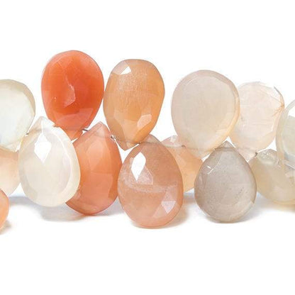 13x10-16x11mm Mango Orange Moonstone pear briolette 7.75 in. 46 Beads