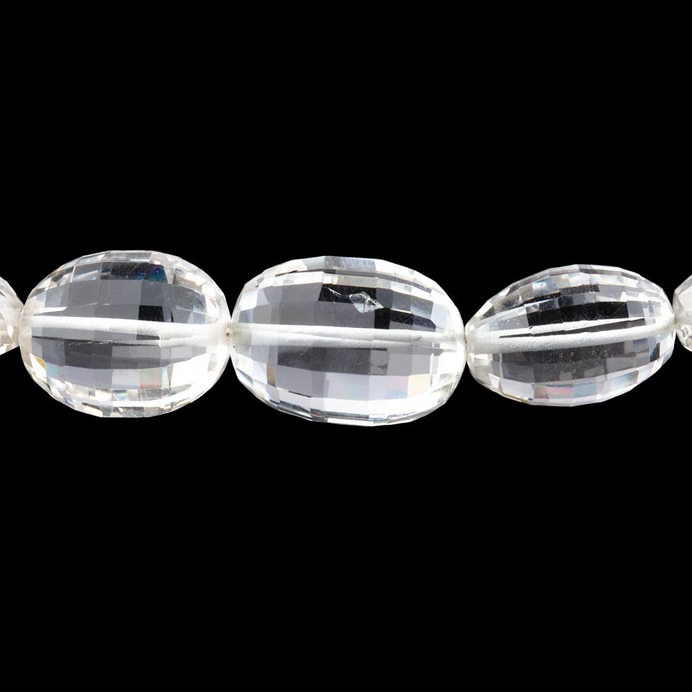 13x10-17x12mm Crystal Quartz Checkerboard Faceted Oval Beads 16 inch 27 pieces AA