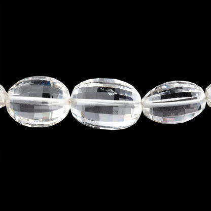 13x10-17x12mm Crystal Quartz Checkerboard Faceted Oval Beads 16 inch 27 pieces AA
