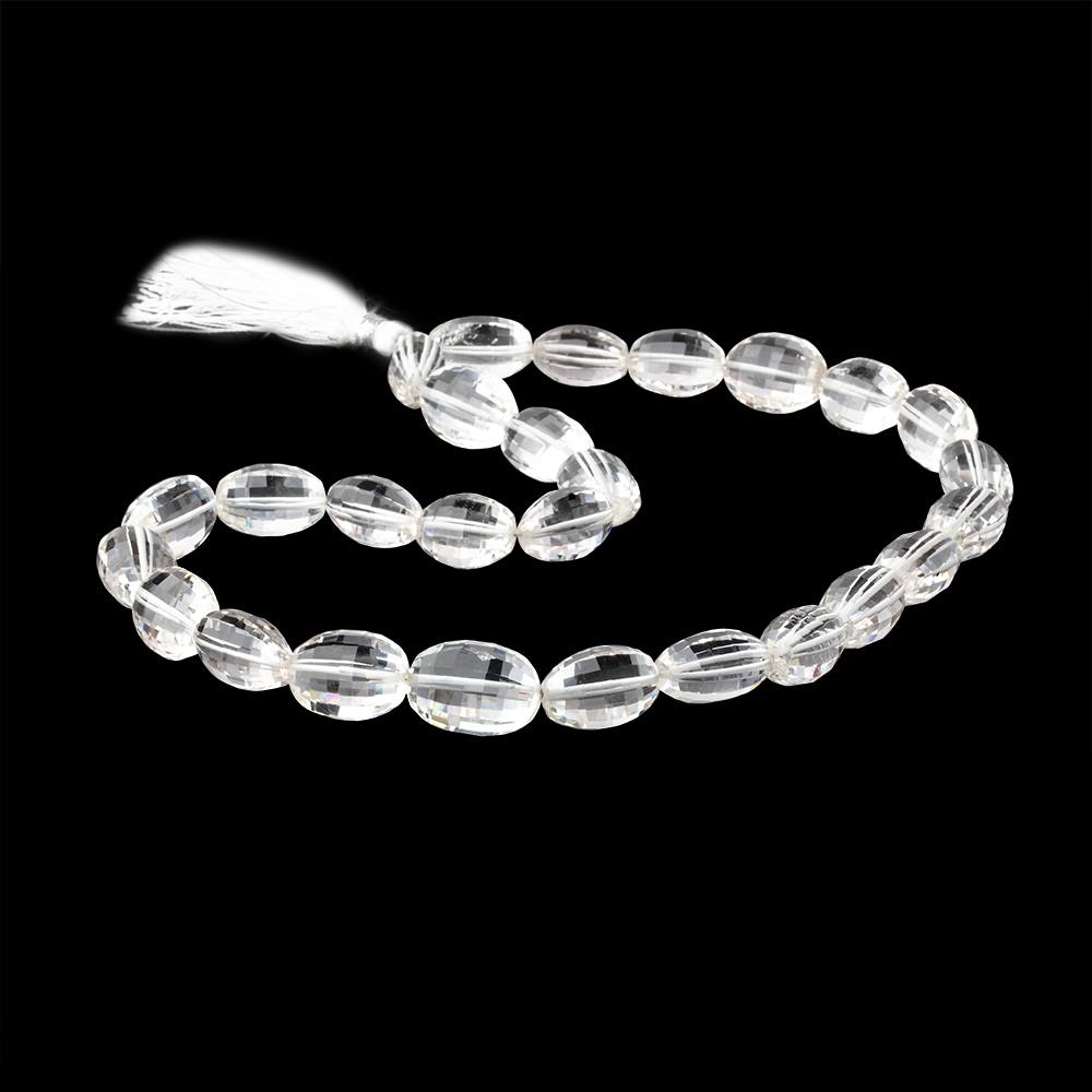 13x10-17x12mm Crystal Quartz Checkerboard Faceted Oval Beads 16 inch 27 pieces AA