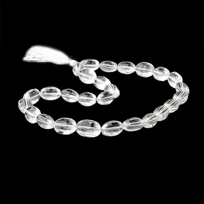 13x10-17x12mm Crystal Quartz Checkerboard Faceted Oval Beads 16 inch 27 pieces AA