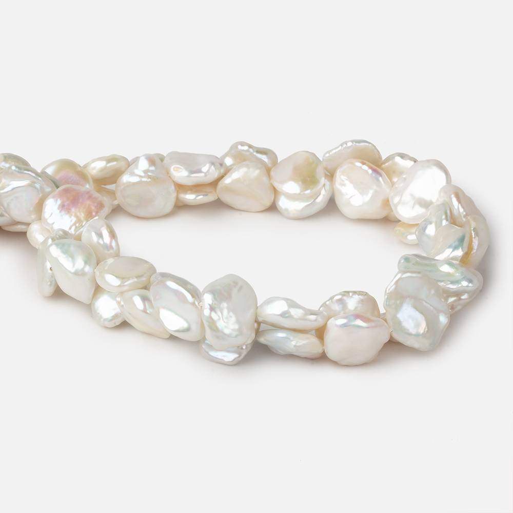 13x10-17x14mm Off White Keshi Side Drilled Freshwater Pearls 16 inch 31 pieces