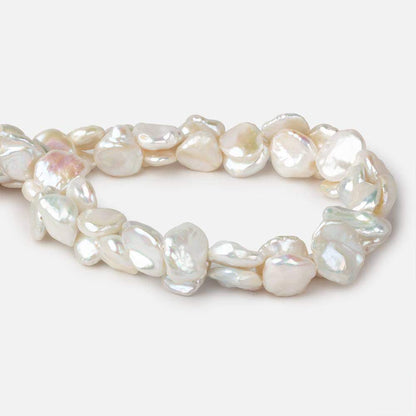 13x10-17x14mm Off White Keshi Side Drilled Freshwater Pearls 16 inch 31 pieces