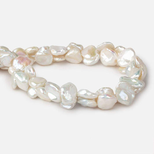 13x10-17x14mm Off White Keshi Side Drilled Freshwater Pearls 16 inch 31 pieces