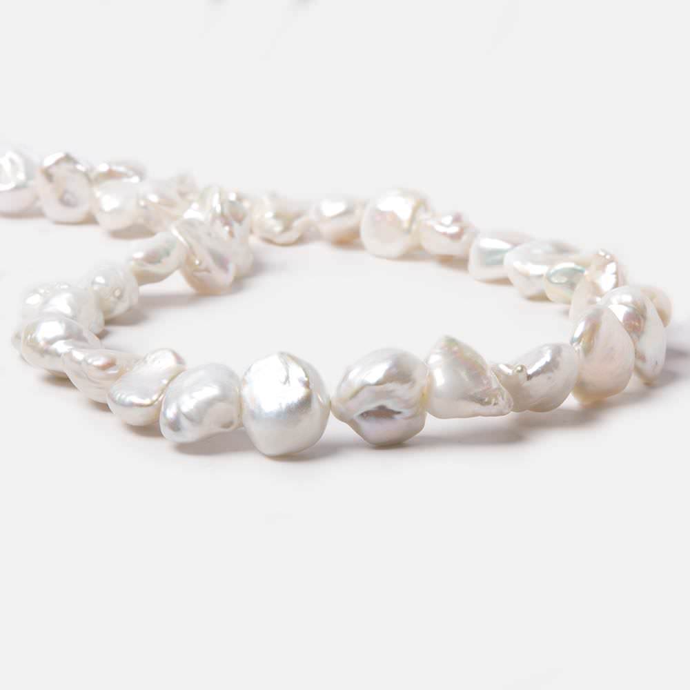 13x10-17x14mm Off White Keshi Side Drilled Freshwater Pearls 16 inch 31 pieces