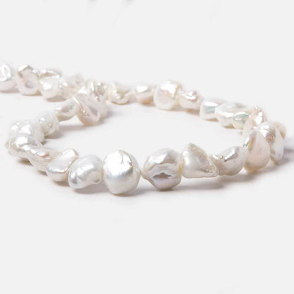 13x10-17x14mm Off White Keshi Side Drilled Freshwater Pearls 16 inch 31 pieces