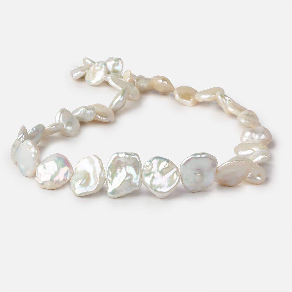 13x10-17x14mm Off White Keshi Side Drilled Freshwater Pearls 16 inch 31 pieces