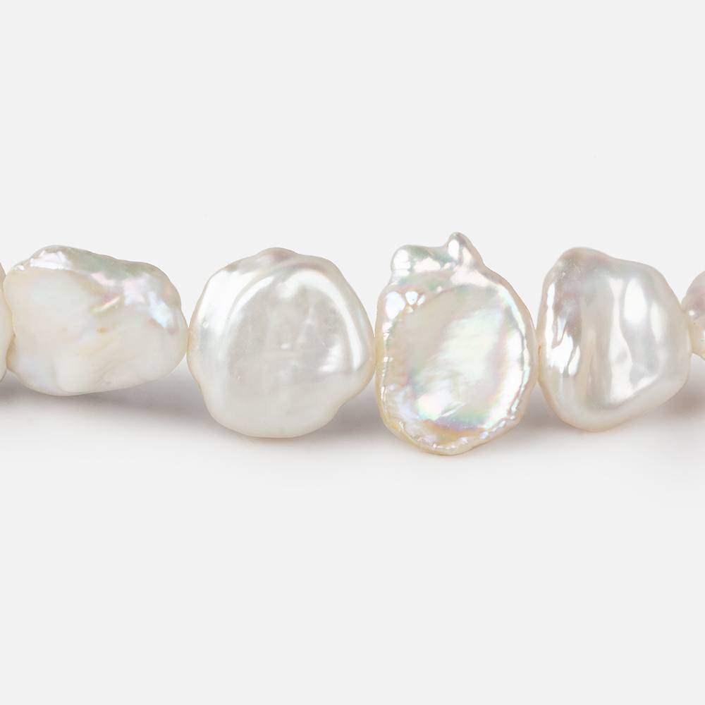 13x10-17x14mm Off White Keshi Side Drilled Freshwater Pearls 16 inch 31 pieces