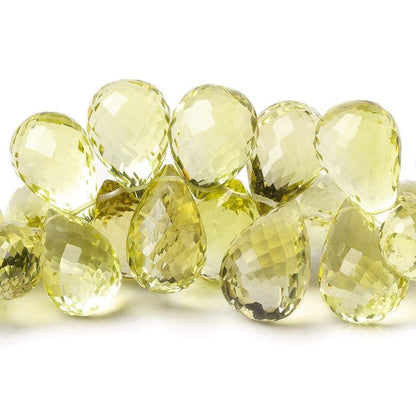 13x10-18x12mm Lemon Quartz Faceted Tear Drop Beads 8 inch 50 pcs AAA