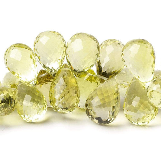 13x10-18x12mm Lemon Quartz Faceted Tear Drop Beads 8 inch 50 pcs AAA