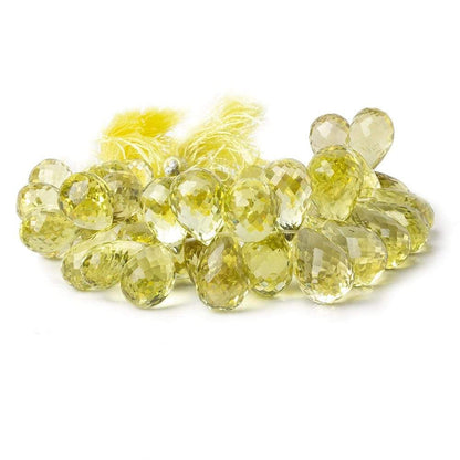 13x10-18x12mm Lemon Quartz Faceted Tear Drop Beads 8 inch 50 pcs AAA