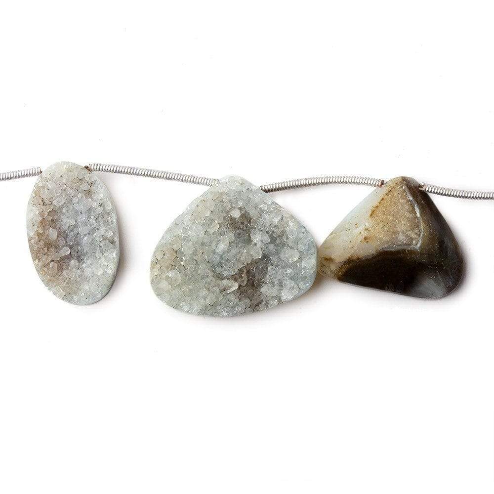 13x10-20x26mm Bi Color Agate Drusy Freeform Beads 7 Pieces