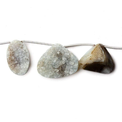 13x10-20x26mm Bi Color Agate Drusy Freeform Beads 7 Pieces