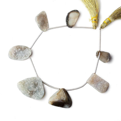 13x10-20x26mm Bi Color Agate Drusy Freeform Beads 7 Pieces