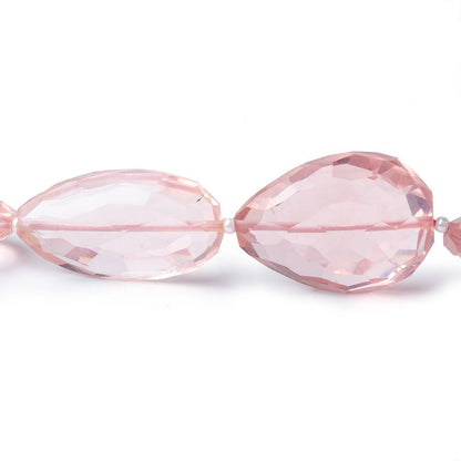 13x10-25x15mm Rose Quartz straight drilled faceted pears 16 inch 23 pieces AAA