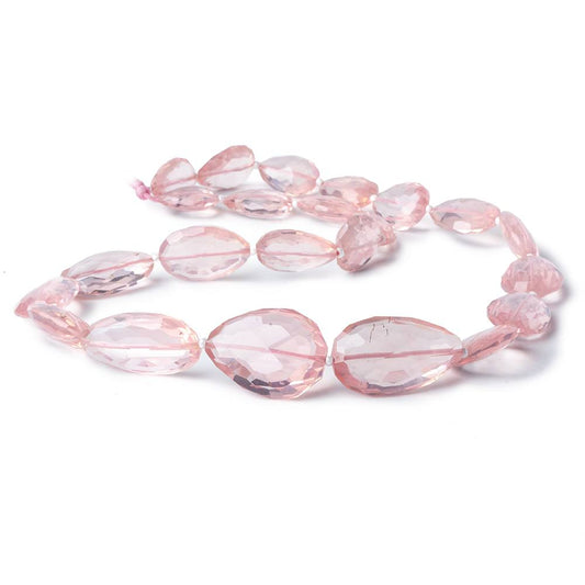 13x10-25x15mm Rose Quartz straight drilled faceted pears 16 inch 23 pieces AAA