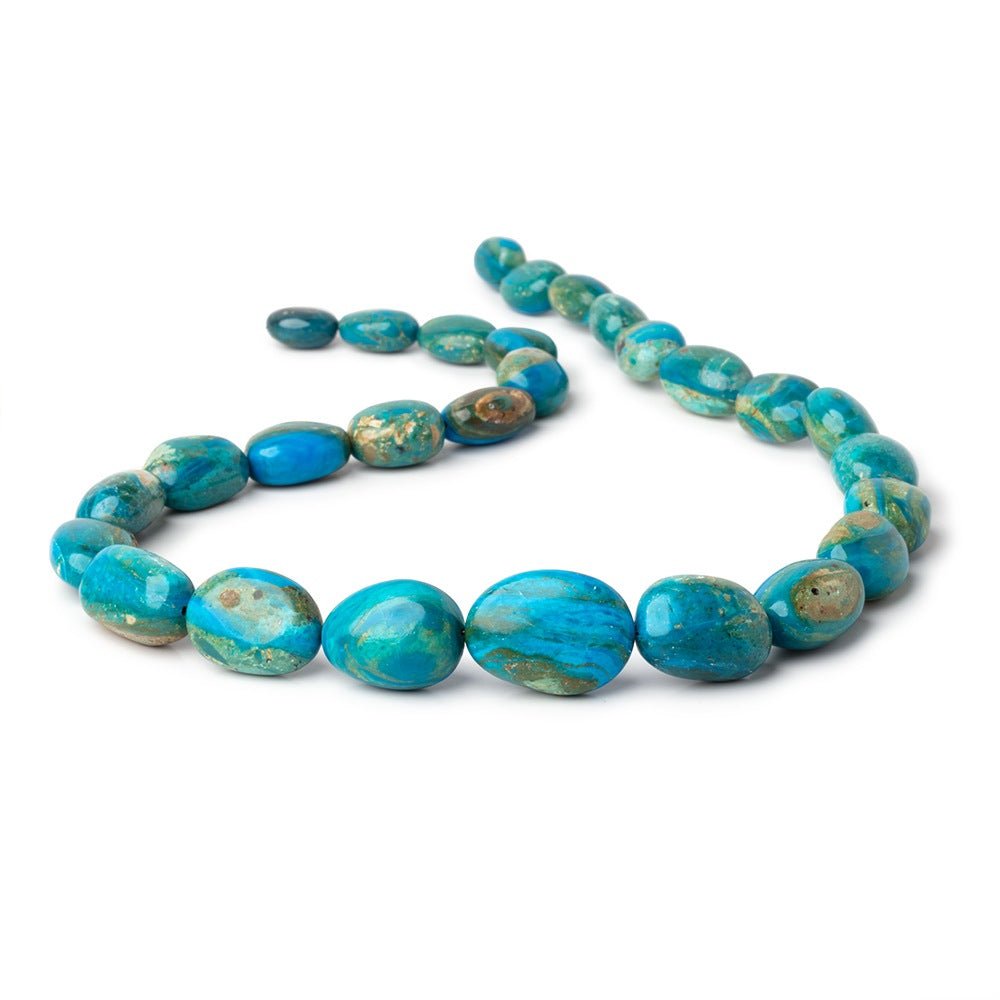 13x10-25x19mm Peruvian Blue Opalina Plain Nuggets 20 inch 28 Beads AA