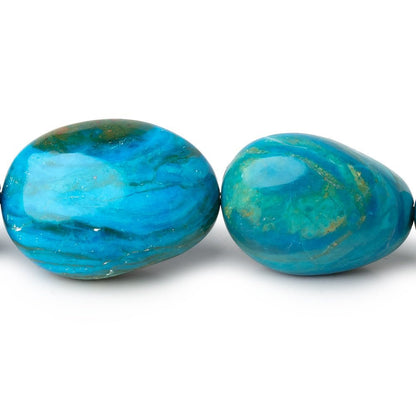 13x10-25x19mm Peruvian Blue Opalina Plain Nuggets 20 inch 28 Beads AA