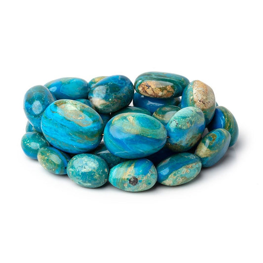 13x10-25x19mm Peruvian Blue Opalina Plain Nuggets 20 inch 28 Beads AA