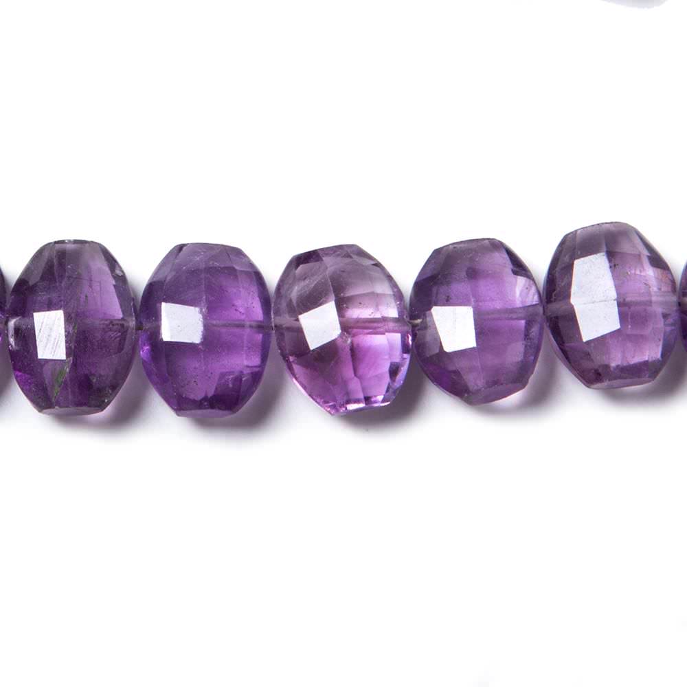 13x10mm Amethyst side drilled Faceted Cushion Beads 7 inch 15 pieces