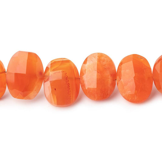 13x10mm Carnelian side drilled Faceted Cushion Beads 6 inch 16 pieces