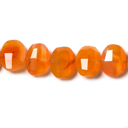 13x10mm Dark Carnelian side drilled Faceted Cushion Beads 7 inch 18 pieces