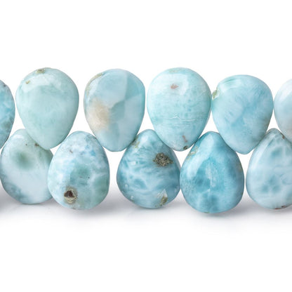 13x10mm Larimar Plain Pear Beads 7.5 inch 37 pieces AA