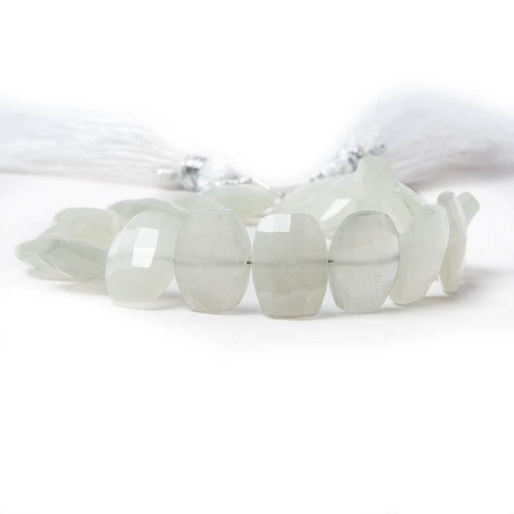 13x10mm Off White Moonstone side drilled Faceted Cushions 7 inch 17 Beads