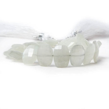 13x10mm Off White Moonstone side drilled Faceted Cushions 7 inch 17 Beads