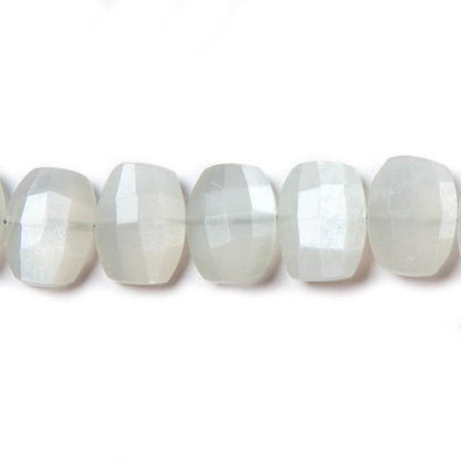 13x10mm Off White Moonstone side drilled Faceted Cushions 7 inch 17 Beads