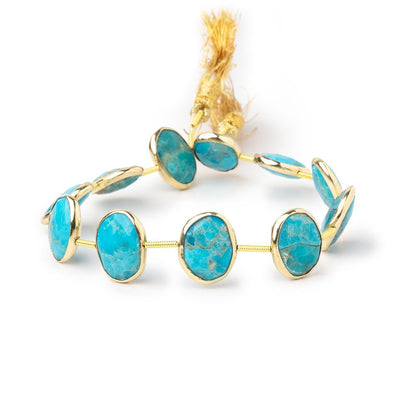 13x10mm Vermeil Bezel Turquoise Side Drill Nuggets 7 inch 11 Beads