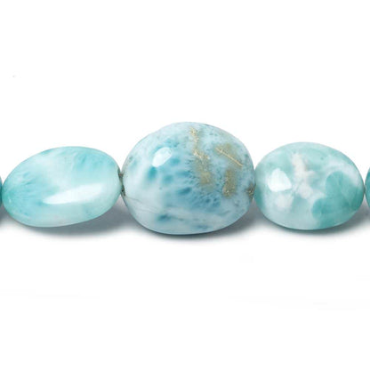 13x10x8-19x16x13mm Larimar plain nugget beads 19 inch 33 pieces