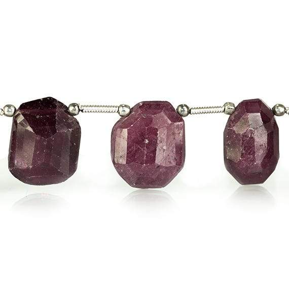 13x11-15x11mm Ruby top drilled faceted nugget Beads 8.5 inch 13 pieces
