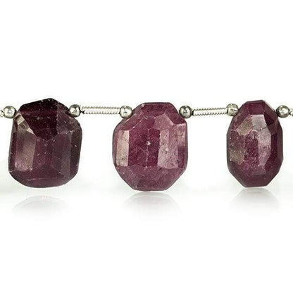 13x11-15x11mm Ruby top drilled faceted nugget Beads 8.5 inch 13 pieces