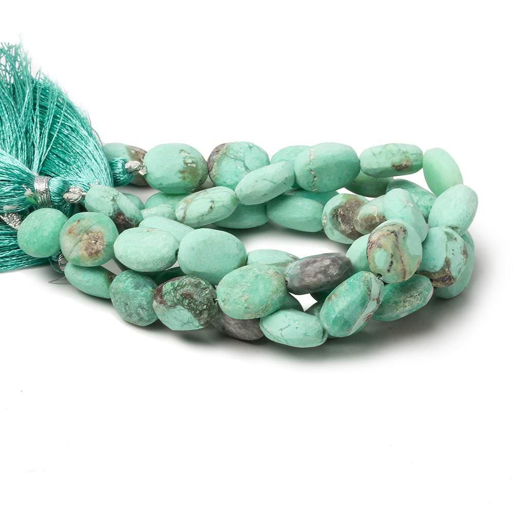 13x11-15x12mm Matte Chrysoprase plain nugget beads 8 inch 14 pieces