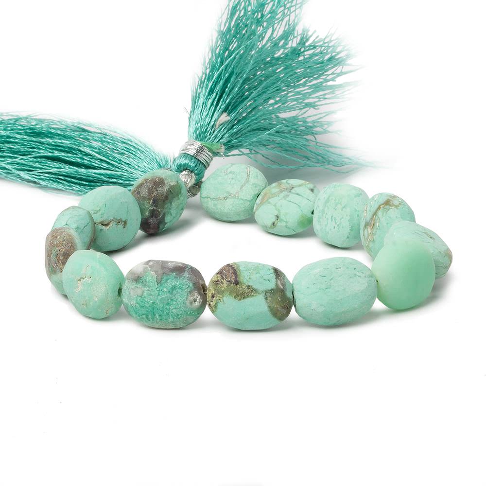 13x11-15x12mm Matte Chrysoprase plain nugget beads 8 inch 14 pieces