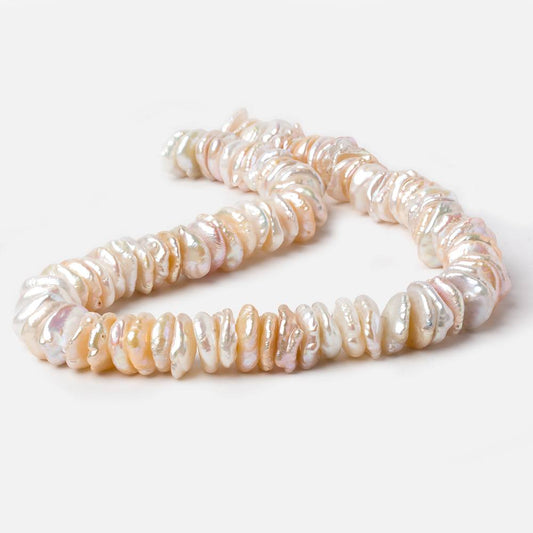 13x11-15x13mm Tri-Color Center Drilled Keshi Freshwater Pearls 16 inch 86 beads