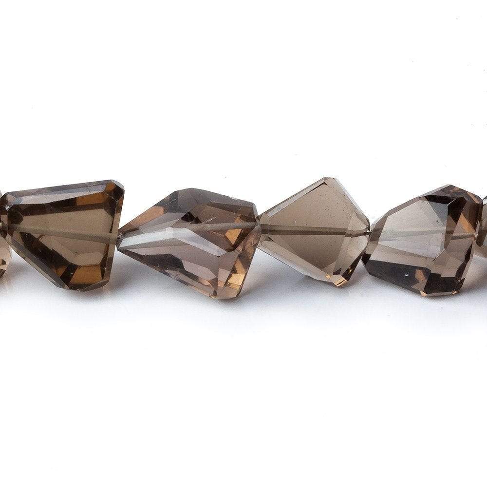 13x11-16x10.5mm Smoky Quartz Faceted Nugget Beads 9.75 inch 17 pcs