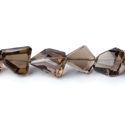 13x11-16x10.5mm Smoky Quartz Faceted Nugget Beads 9.75 inch 17 pcs