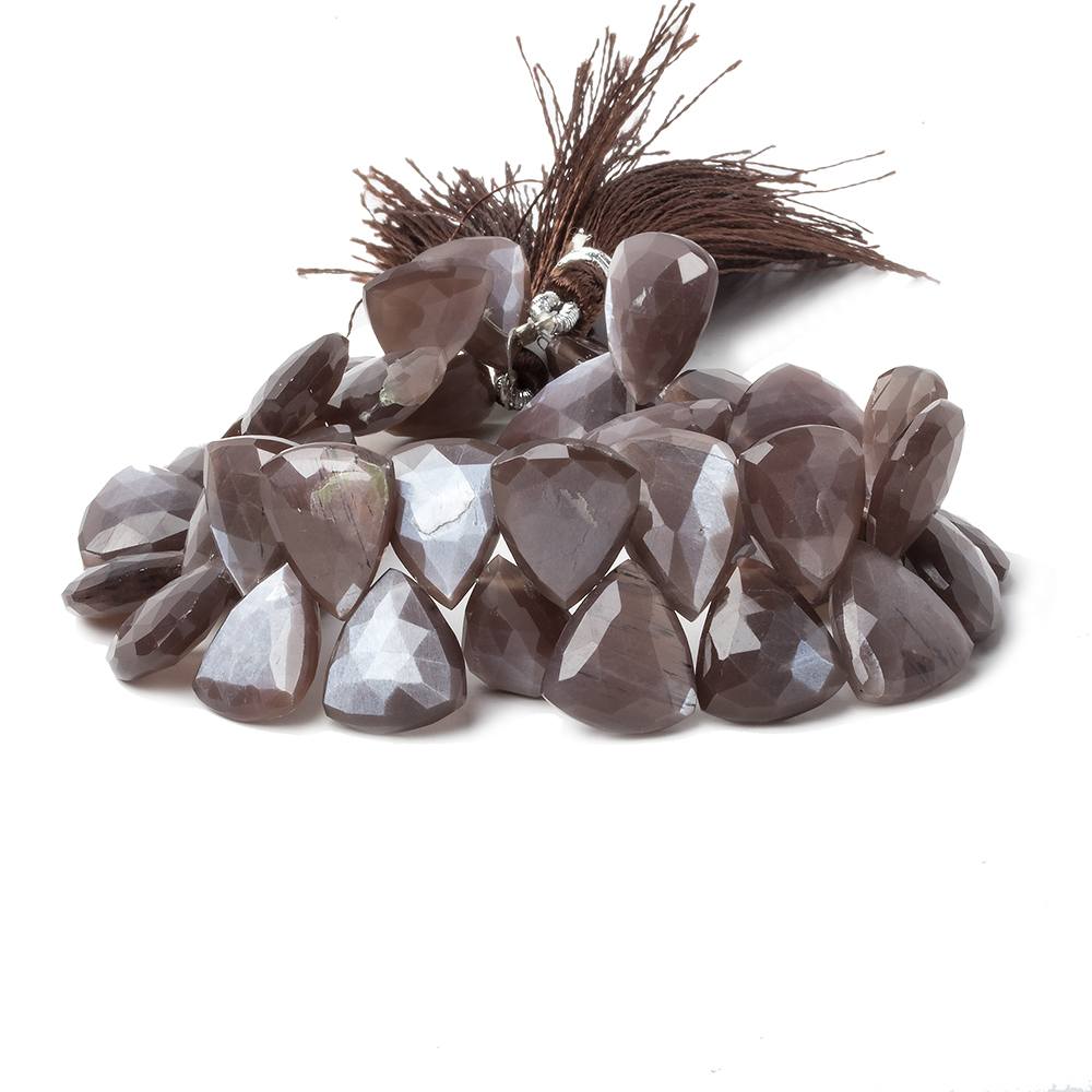 13x14-17x14mm Chocolate Moonstone faceted flat trillion beads 8 inch 38 pcs