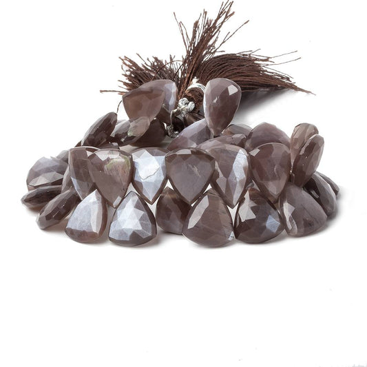 13x14-17x14mm Chocolate Moonstone faceted flat trillion beads 8 inch 38 pcs
