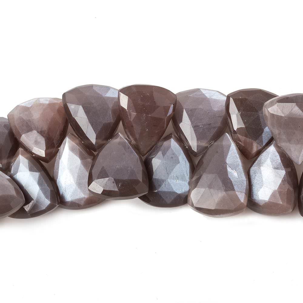 13x14-17x14mm Chocolate Moonstone faceted flat trillion beads 8 inch 38 pcs