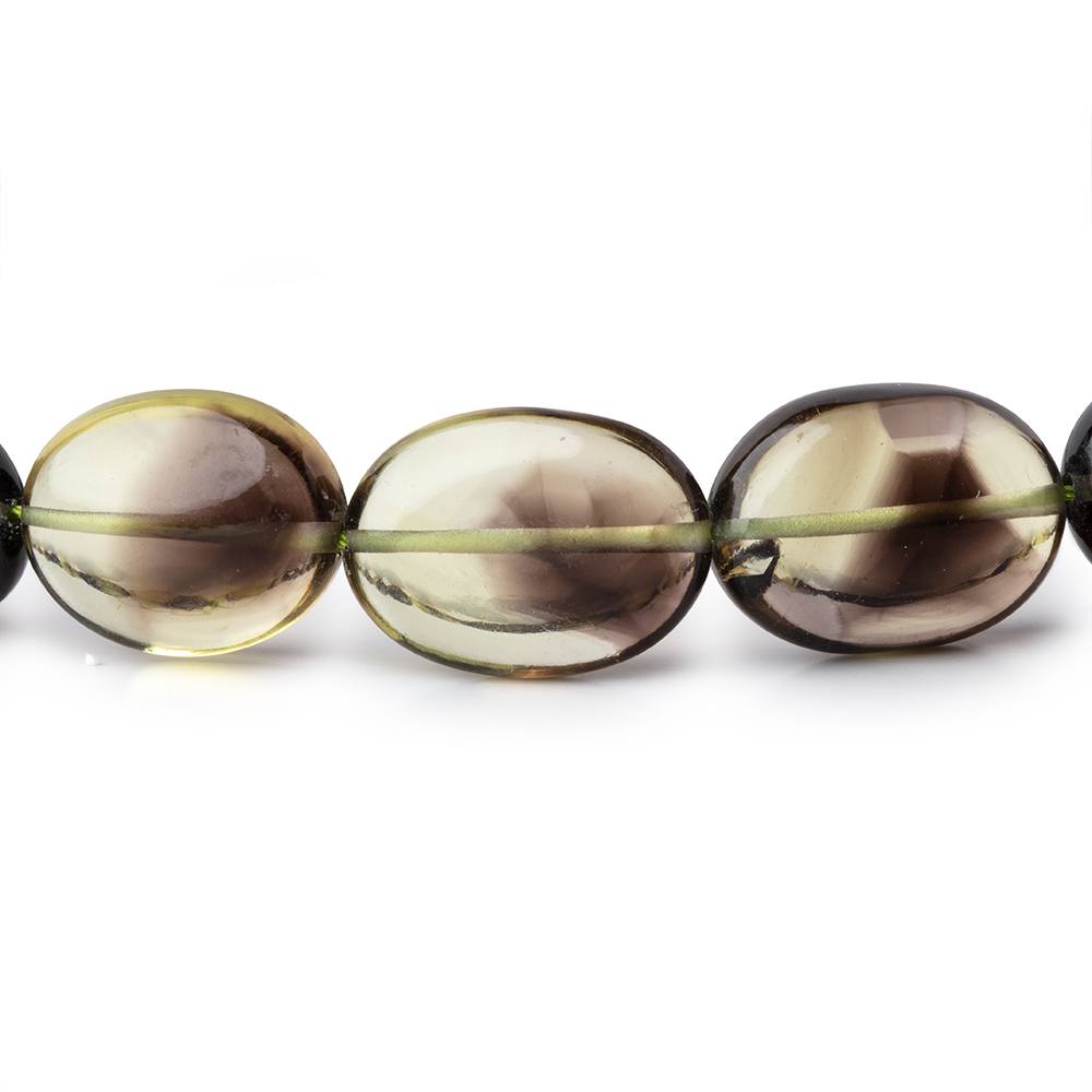 13x11-17x12mm Bi-color Quartz Straight Drilled Plain Oval Beads 16 inch 29 pieces