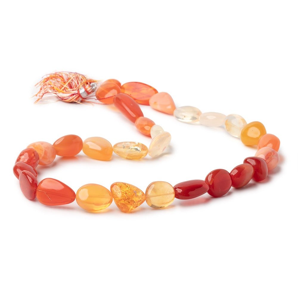 13x11-21x9mm Mexican Fire Opal Plain Nuggets 17 inch 29 Beads
