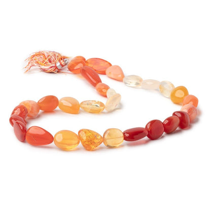 13x11-21x9mm Mexican Fire Opal Plain Nuggets 17 inch 29 Beads