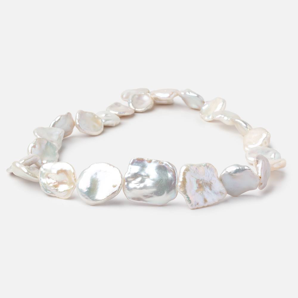 13x11-23x18mm Cream Keshi Freshwater Pearls 16 inch 24 beads AA