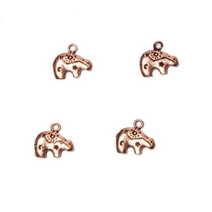 13x11mm Copper Charm Zuni Bear Set of 4