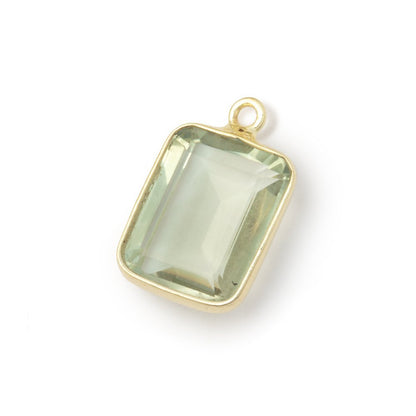 13x11mm Vermeil Bezel Prasiolite Rectangle Pendant 1 piece