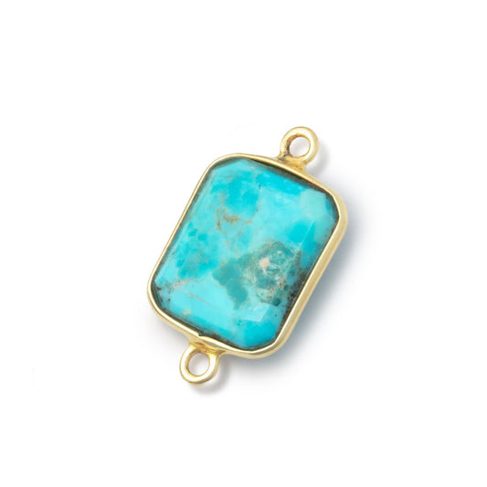 13x11mm Vermeil Bezel Turquoise Howlite Rectangle 1 Connector