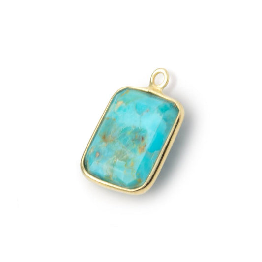 13x11mm Vermeil Bezel Turquoise Howlite Rectangle 1 Pendant